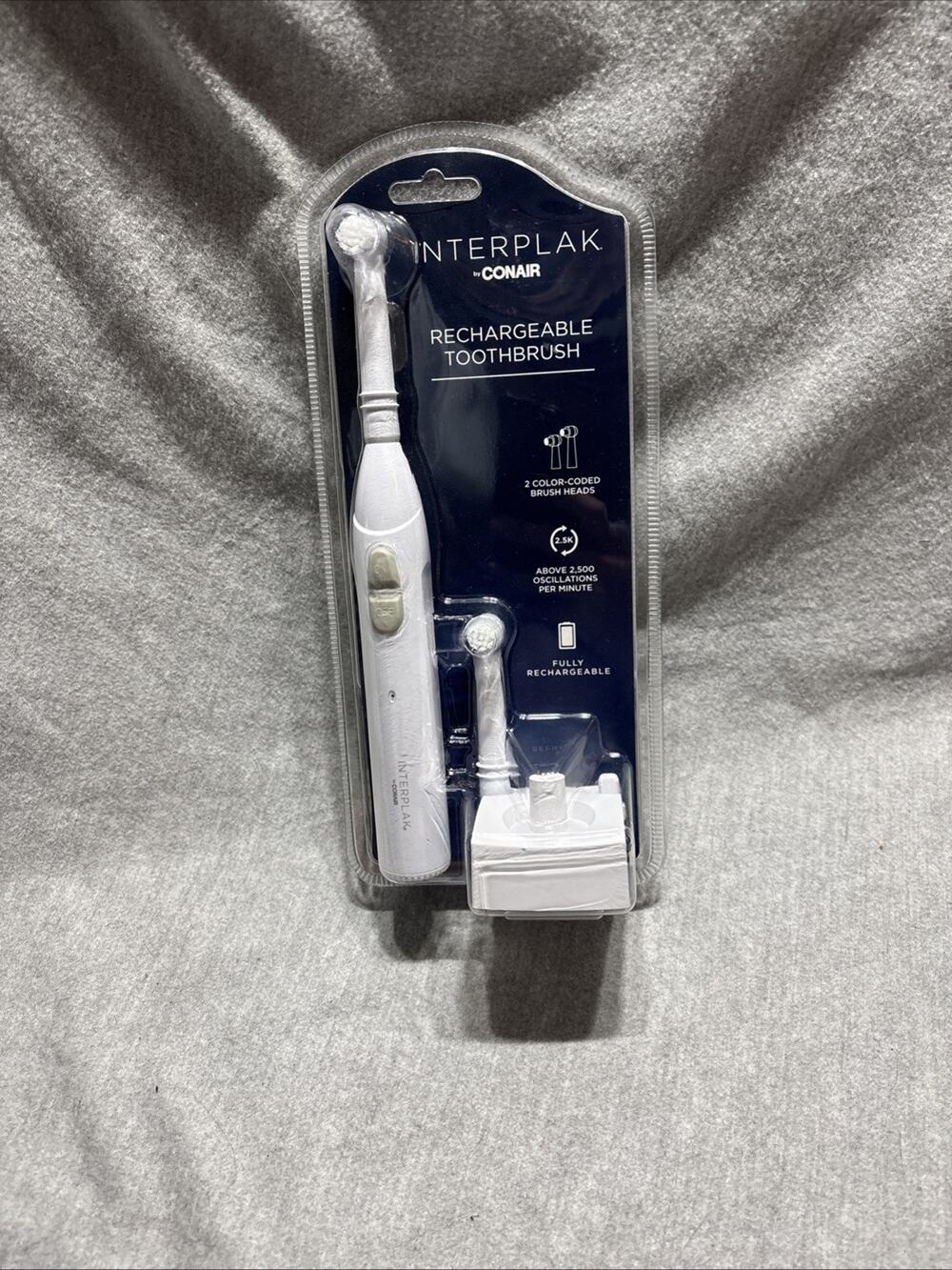 Interplak by Conair Rechargeable Toothbrush - Model RTGX01 - New, Sealed